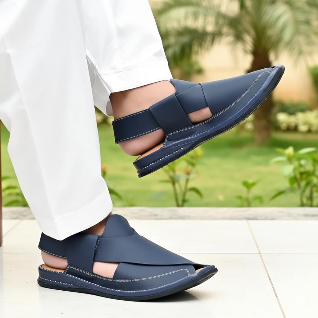 Blue Zalmi Peshawari chappal