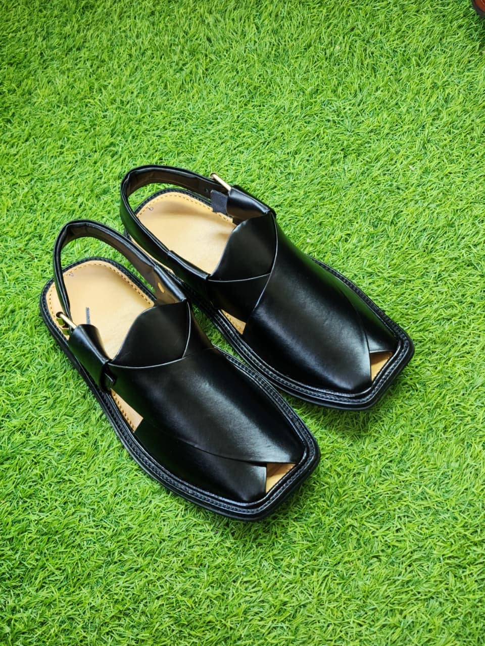 Smart Zalmi peshawari chappal (Black) - Image 2